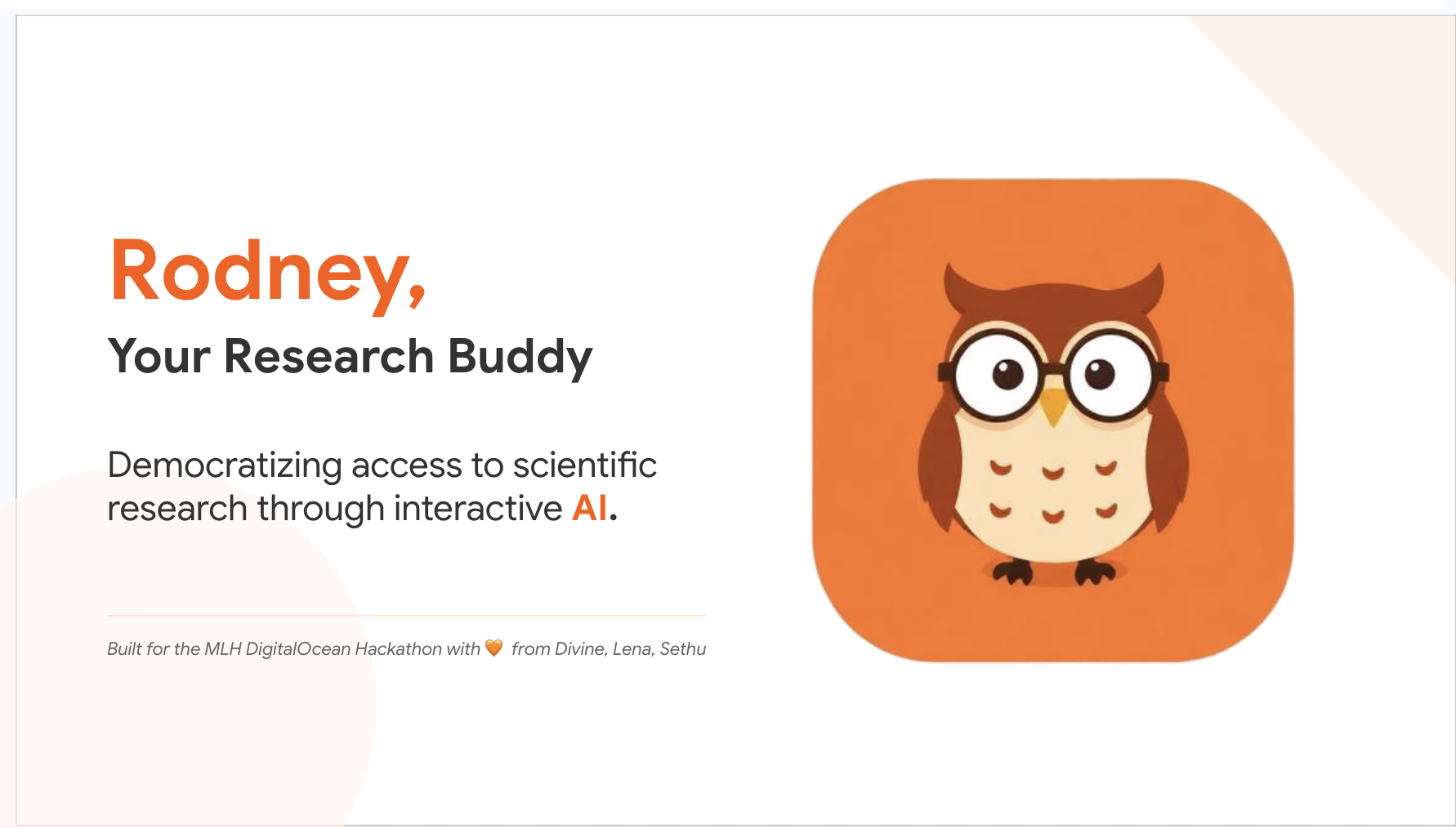Rodney: Your Research Buddy project preview
