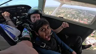 Preparing to skydive above Kenya